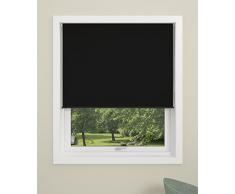 Debel 100Â x 175Â cm 100% Poliestere Uni Tenda avvolgibile Oscurante con Fondo in Alluminio Bar, Colore: Nero, Nero, 60 x 175 cm