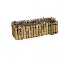 Dcasa - Set di 3 candeline con Base in bambÃ¹, per Tetto, candelabro e portacandele, Decorazione per la casa, Unisex, per Adulti, Colore: Unico
