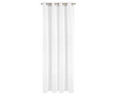 Design91, tenda con 8 occhielli luccicanti, moderna, semplice, per camera da letto, cameretta dei bambini, soggiorno, bianco, 135 x 250 cm
