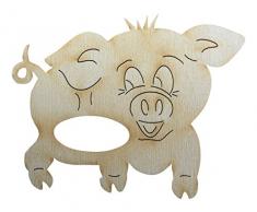PETRA di platino-News A-SRH72105 5 x portatovaglioli, maialino, in legno