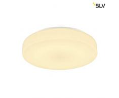 SLV Lipsy 40 Drum CW - Lampada LED da parete e soffitto per esterni, IP44, 3000/4000 K, alluminio, 18 W, colore: Bianco