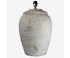 Better & Best Lampada a righe orizzontali molto grande grigio decapato, dimensioni 37 x 37 x 58 cm, materiale: terracotta