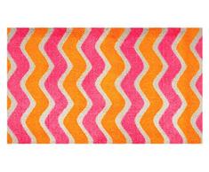 LifeStyle-Mat 200038 Tappetino Zig-Zag Antiscivolo e Lavabile, Ideale per lingresso, Il Guardaroba o la Cucina, 67 x 110 cm, Arancione/Rosa