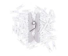 Relaxdays Vintage Mini Mollette, Legno, Bianco, Standard