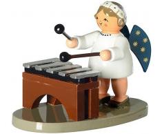 Natale Tedesco Angelo con xilofono - 5 cm / 2 Pollici - Autentico Tedesco Erzgebirge Angeli di Legno - KWO