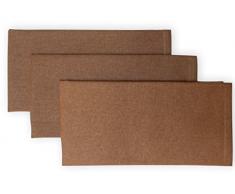 Set di 3 tovaglioli in Cotone Panama Tortora