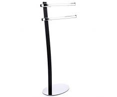 MSV Porta Asciugamani diaman Tino in Cromato 44Â x 23Â x 89Â cm in Nero, Acciaio Inossidabile, Multicolore, 30Â x 20Â x 15Â cm