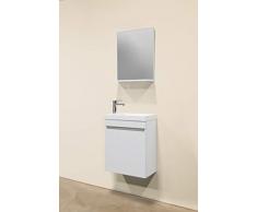 Sanotechnik Nora - Set di mobili da Bagno, 3 Pezzi, Legno, Bianco, 25 x 48 x 60 cm