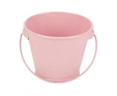 Glorex Secchio con Maniglia, Metallo, Rosa, 9.5Â x 6Â x 7.5Â cm