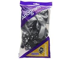 Amscan 28 cm - stampati e scintillante palloncini 30 ° compleanno in lattice argento / sport nero