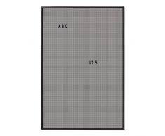 Design Letters Message Board Bacheca per Lettere, Tavola ABS, Alu Fram e MDF, Grigio Scuro, A2 (Large)