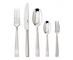 Sambonet Flat 62512-N1 Set di Posate da Tavola Monoblocco in Acciaio Inox 18/10, per 6 persone, 30 pezzi: 6 cucchiai tavola, 6 forchette tavola, 6 coltelli tavola, 6 forchette frutta e 6 cucchiaini tè