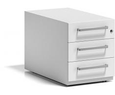 Bisley Note - Cassettiera a rotelle con Manico, 3 cassetti universali, in Metallo, 77,5 x 42 x 49,5 cm, Colore: Bianco