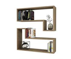 Homemania Mensola Ozy, Legno, Noce, 83,6x19,5x43,6 cm