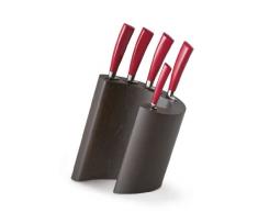 Del Ben ECHOES/W/5/53 Set di 5 coltelli con Manico in Resina Avorio, su Ceppo in Legno di Rosa