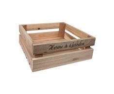 Quartier 63 - Scatola Media in Legno, per casa e Giardino, Marrone, 24 x 24 x 9 cm