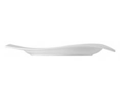 H&H 9079025 Piatto Porcellana Rettangolare 25X21,5 A3014 Arredo Tavola, Bianco