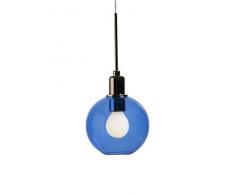 SP Light and Design Diva sospesione Singola, Struttura Oro, Vetro Blu Lampada a Sospensione 4 W