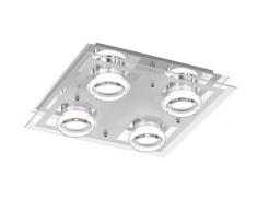 Action PLAFONIERA, 4Â x LED, 5Â W, 30Â x 7Â x 30Â cm, 3000Â K, 400Â lm, classe di consumo energetico A +, 4Â luci, Moody, cromo 922304010000