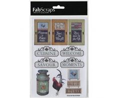 Fabscraps carta cucina Country Sticker 8 cm x 13 cm, per Signage