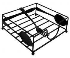 Geko - Portatovaglioli, in Metallo, Colore: Nero, Taglia Unica