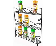 Buckingham Portaspezie e Erbe a 3 Ripiani, Ferro, Nero, 33 cm