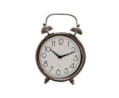 Sukima Decor Vintage Orologio Tavolo, Metallo, Argento, 23Â x 8Â x 32Â cm