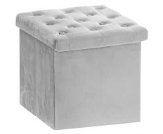 Lesser & Pavey - Cassapanca Pieghevole in Velluto, 37 x 37 x 38 cm, Colore: Grigio