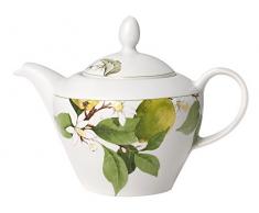 H&H 4347771 Teiera Porcellana Nadia Lt1.10 Preparazione Colazione Arredo Tavola, Bianco