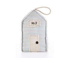 HEITMANN DECO, Fermaporta in Stile Marittimo, in Tessuto a Righe Blu/Beige â casetta da Spiaggia No. 2 â Elemento Decorativo â Stile Spiaggia