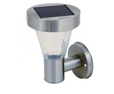 VELAMP MALIS Applique murale LED a Carica Solare. Acciaio Inossidabile. 220 Lumen con rilevatore di Movimento. IP44: per Balcone, Giardino, terrazzo, Grigio