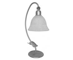 3745/PD/C - Piede per comodino in metallo argentato decorato con decorazioni a foglia e sfera in vetro Asfour