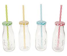 PMS - Bottiglia da Latte in Vetro Trasparente, 250 ml