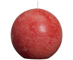 Rustic Candela Sfera, Cera di paraffina, Rosso, 8Â cm