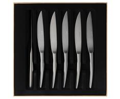 Guy Degrenne Monobloc 206297 - Set di 6 coltelli da tavola/Bistecca, con Lama e Manico fusi in Un Pezzo Unico