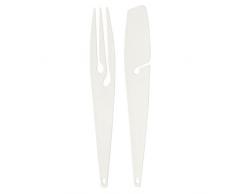 Koziol Shadow-Set di 2 Posate Grandi di plastica, per frittura, la Cottura, Resistenti a 220 Â°C cm Blanco sÃ³lido