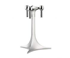 Stoff Nagel Candelabro in Tessuto Color Argento, 23 x 17 cm