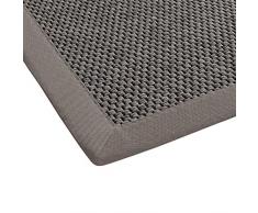 BODENMEISTER BM939Fb04 - Tappeto Moderno Effetto sisal, con Bordo, in Polipropilene, 60 x 110 cm, Colore: Grigio Antracite/Grigio Scuro, Polipropilene, Grigio Brillante, 120 x 170