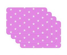 Venilia Sterne Fuchsia Stampate Stelle Fucsia, Tavola, Tovaglietta per Sala da Pranzo, a Prova di Cibo, 4 Pezzi, 30 x 450 cm, 59048, 30 x 45 cm