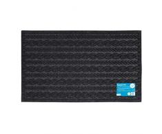 JVL Eco-Friendly Knit Design Raschietto zerbino, Intrecciato, 45Â x 75Â cm, 100% Fibra di Poliestere Pet, 15% Gomma Riciclata, Antracite, 45Â x 75Â x 1Â cm