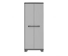 KETER 246637 - Armadio Alto in plastica Riciclata, Colore: Grigio/Nero, armadietti, 680 x 390 x 1730 mm, PP