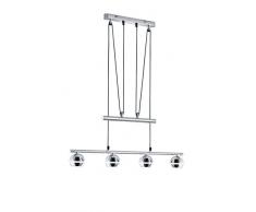 Trio Leuchten Sosp.LED Yo 4 Spot ACR. Sfera Cromo Cm83 Trio 328210406 Lampada LED a Sospensione 4.2 W, Metallico, Unica