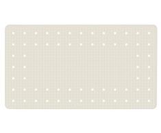 WENKO Tappeto vasca Mirasol beige 69 x 39 cm - Tappetino vasca da bagno con ventose antiscivolo, Gomma naturale, 39 x 69 cm, Beige