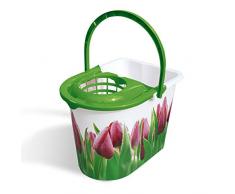 York Secchio Tulpe 14 L con Inserto ad Anello, Verde, PP, Taglia Unica