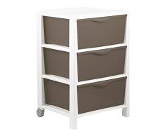 BELLI E FORTI Cassettiera, Polipropilene, Moka, Grande