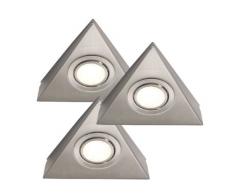 Nordlux, Set di faretti triangolari da incasso, in acciaio spazzolato