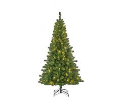 Black Box Trees Charlton Albero di Natale Slim LED 160L Tips 691-h215xd119cm, PVC, Verde, 215