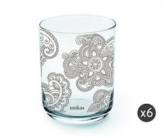 Excelsa Enjoy Mandala Set Bicchieri Acqua, capacità : 350 ml, 6 unitÃ