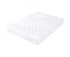 Downcy - Coprimaterasso trapuntato e topper quattro stagioni, extra profondo, King, 150 x 200 cm - Bianco