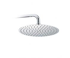 Relaxdays 10021094_694 Soffione Doccia Tondo Telefono Doccia a Pioggia 300 mm Aacciaio Inox Specchio Lucido 1/2â Argento